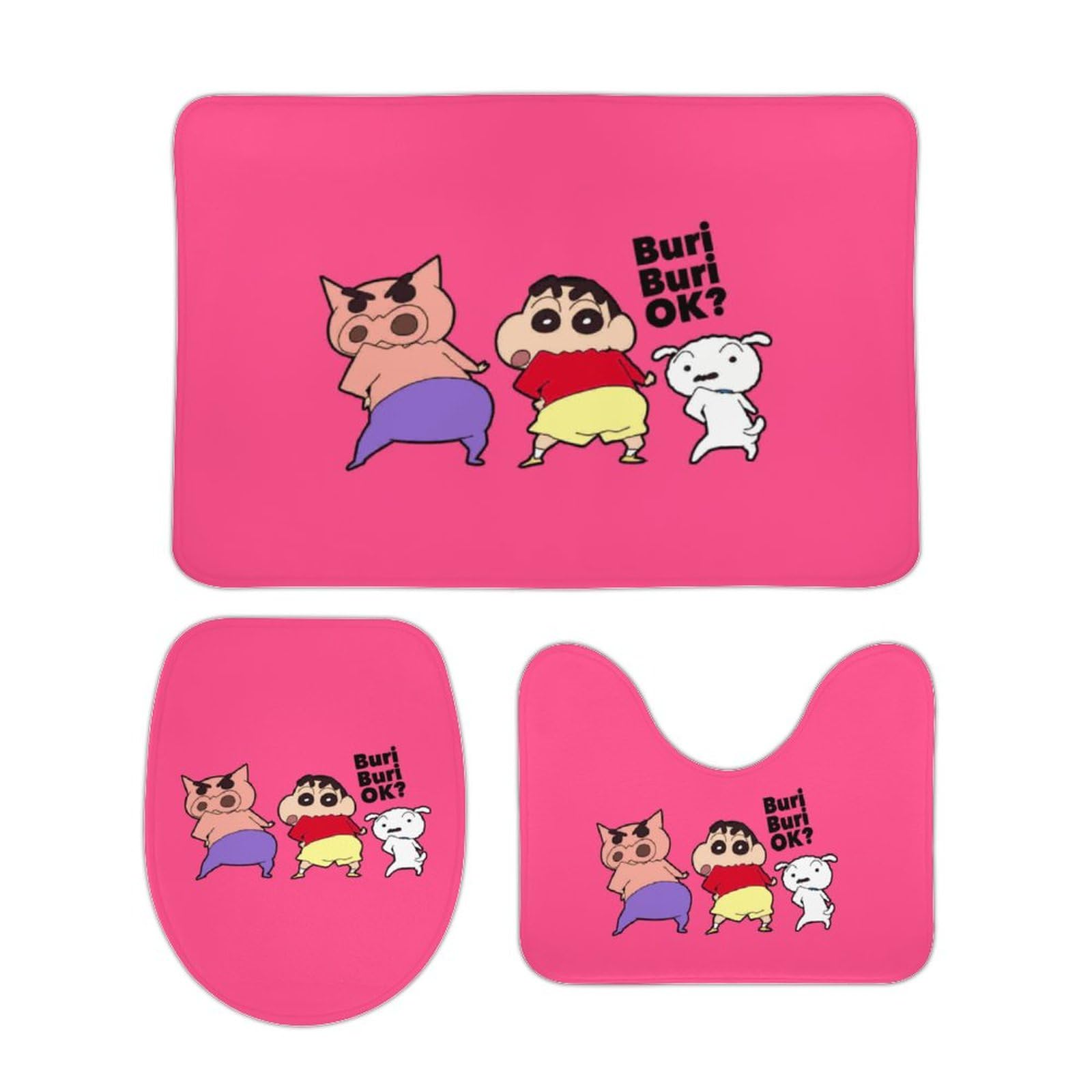 Amazon | クレヨンしんちゃん トイレマット 3点セット トイレ―カバー