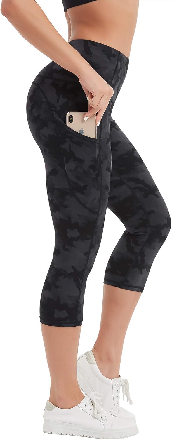 Stelle Women's Capri Yoga Pants with Pockets Essential High Waisted Legging for Workout - Amazon product rated Grade A