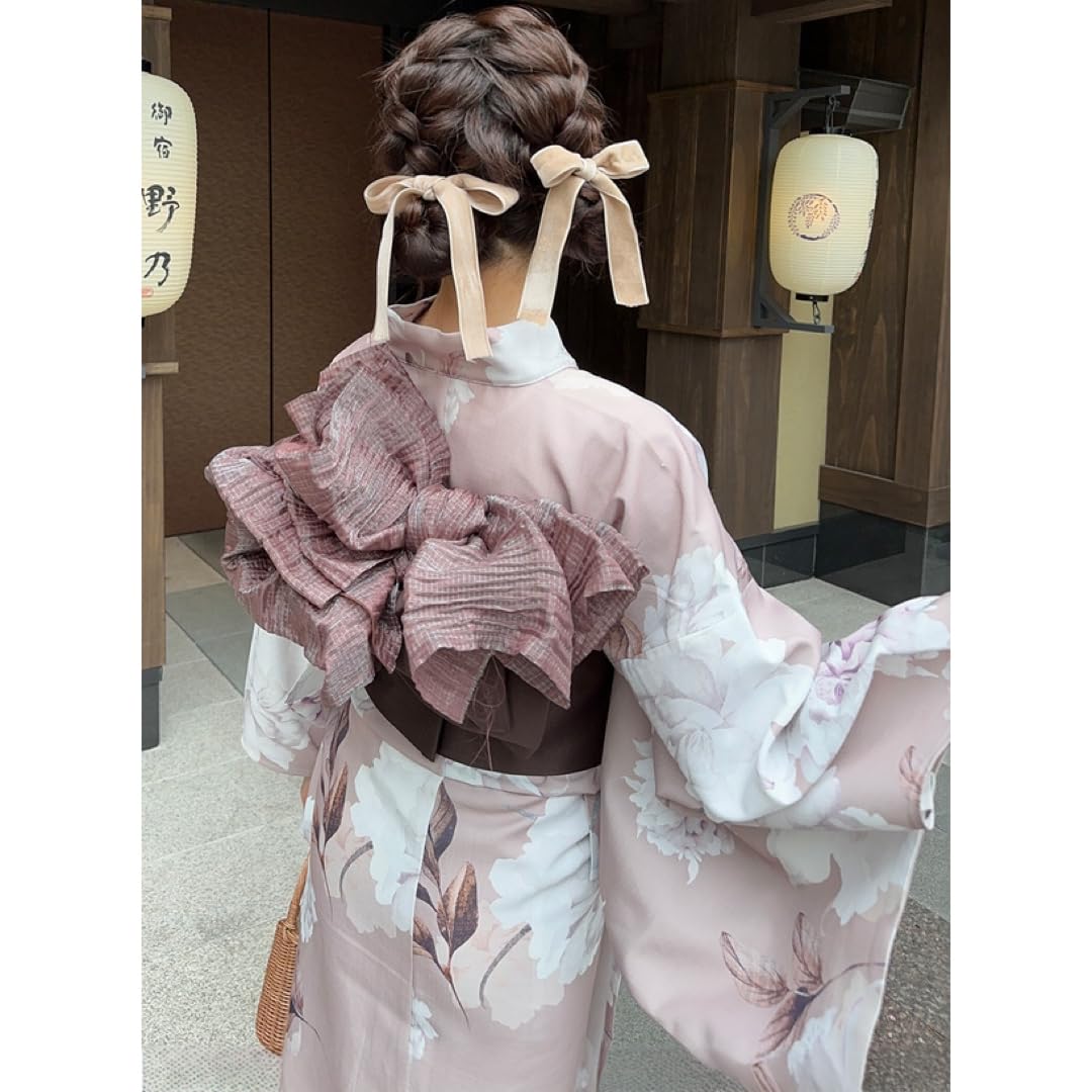 専用です☆アンティーク綺麗なピンクの着物にブルーの帯セット 専用です☆アンティーク綺麗なピンクの着物にブルーの帯セット