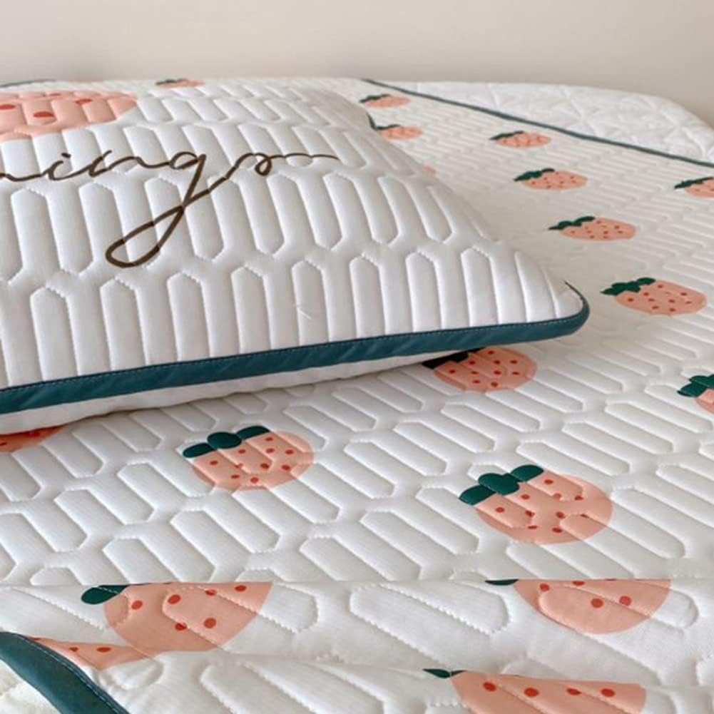 Latex Summer Mat Can Be Washed in Summer and Hine Washable Foldable Children's Ice Silk Mat Three-Piece Summer Single Dormitory (Size: 180x200cm) (180x200cm)