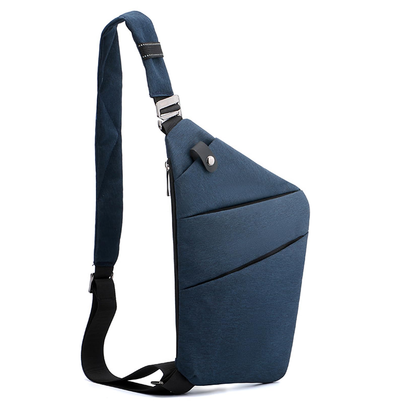 Vensivy Sling Crossbody Bags Anti-thief Slim Personal Flex Bag Safe Purse Bags for Women Men Waterproof (Navy Blue, Left)