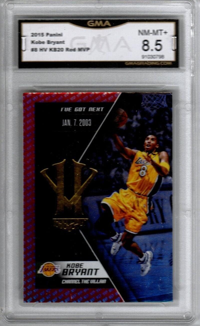 2015-16 Panini HV KB20 Red MVP #8 Kobe Bryant NBA Basketball Trading Card Graded (GMA 8.5 NM-MT+) Los Angeles Lakers