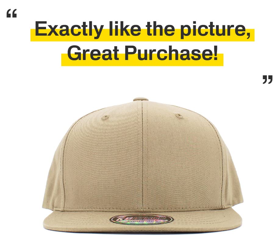 Image of KBETHOS Classic Snapback Hat Blank Cap Underbrim Cotton Wool Blend Flat Visor Adjustable Unisex