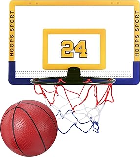 Kids Mini Basketball Hoop, Portable Indoor Basketball Hoop Set, Wall Mounted Shooting Ball Game with 2 Balls and Air Pump, Favors Game Activity Toys for Home Office Door & Wall, Gifts for Boys Girls