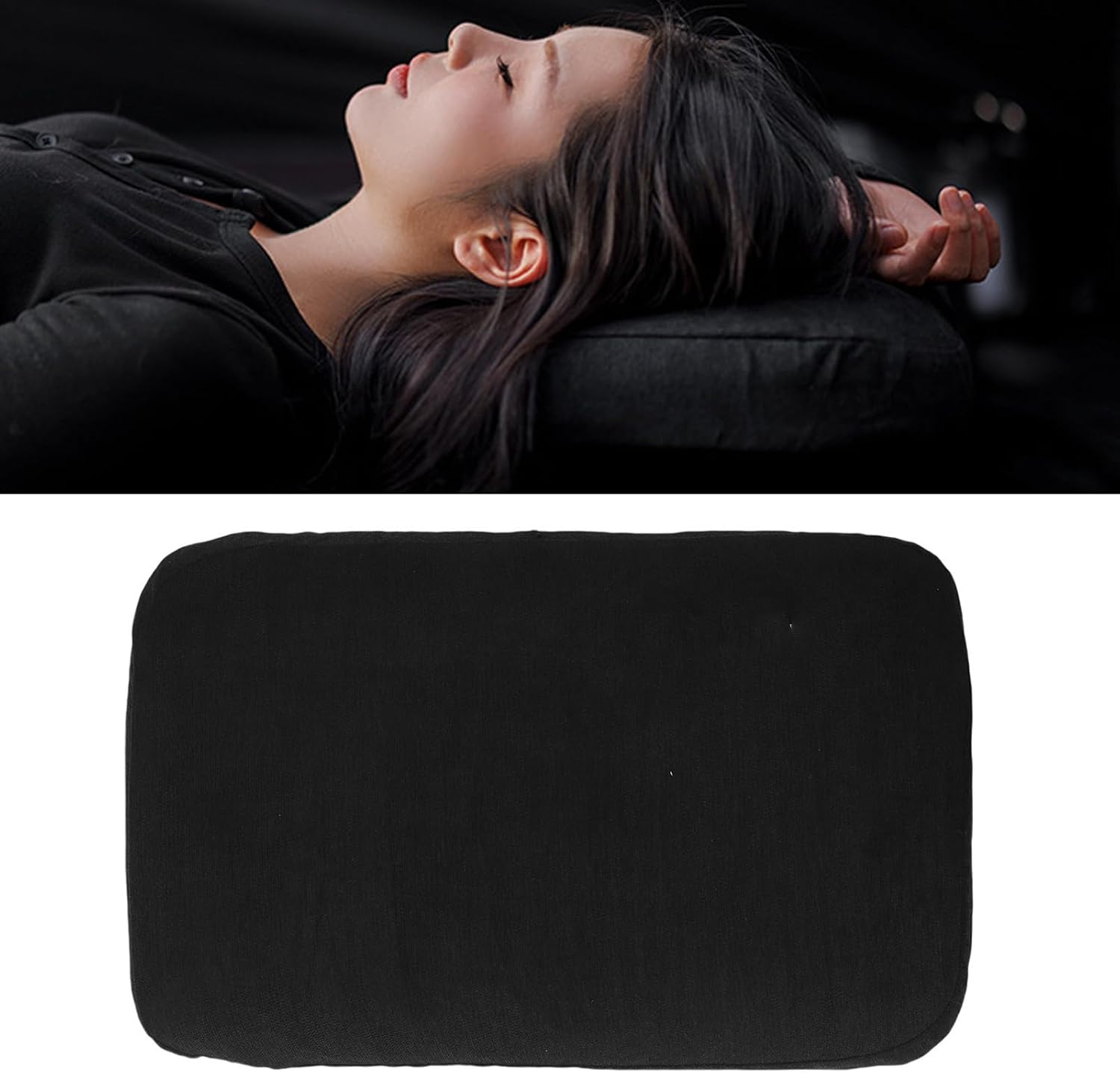 Memory Foam Pillow for Camping Hiking & Airplane, Soft Breathable & Portable Neck Pillow, Ergonomic Support(Black)