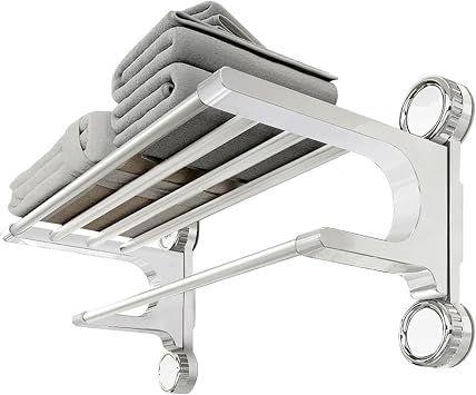 25-Inch Bathroom Lavatory Towel Rack Suction Cup Towel Bars Bath Towel Rack Wall Mounted Towel Holder Towel Bar for Bathroom ,White