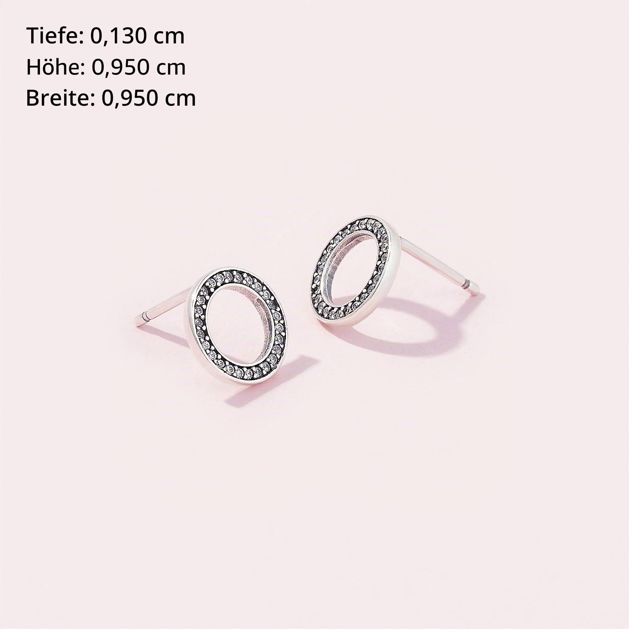 Pandora Signature Ohrstecker funkelnder Kreis, mit klarem Cubic Zirkonia
