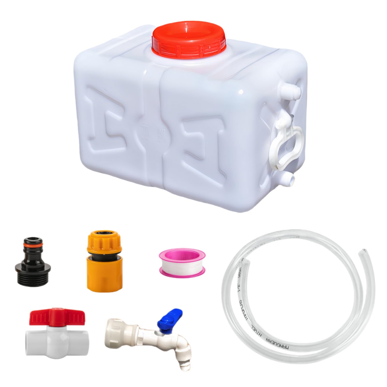 Kunyos White 15L Portable Water Tank – 4 Gallon Campervan Water Tank With Spigot, Food-Grade Plastic Water Container Camping, Fresh/Dirty Water Storage Tank For Uk Outdoor, Garden (, 15L)