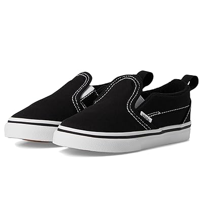 Vans Kids Slip On V (Infant/Toddler) Kids Shoes (Canvas) Black/True White