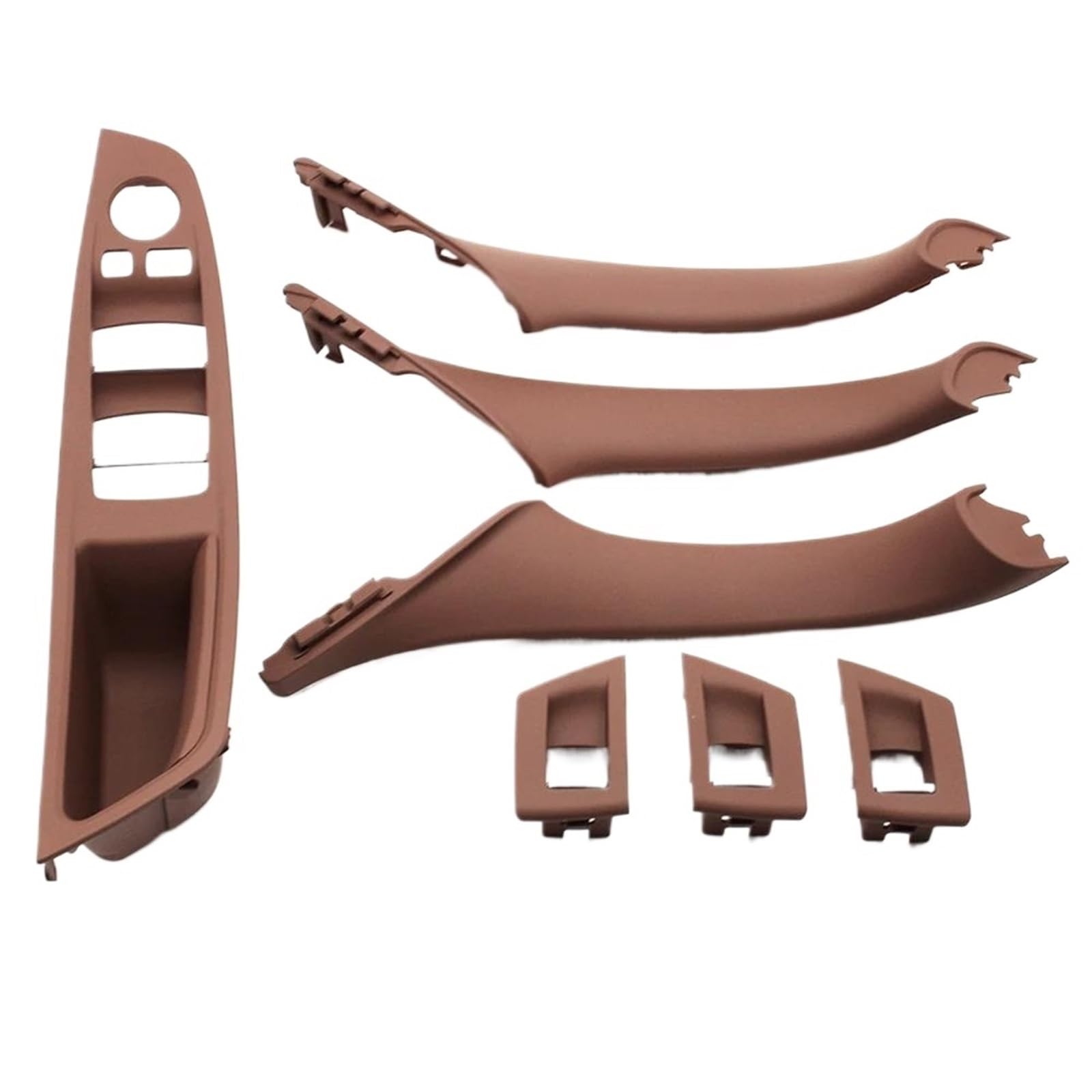 LVXVMOZEOK Interior Door Handle Armrest for 5 Series for F10 for F18 for 523 for 525 for 528 Left Drive LHD Car Interior Door Handle Pull 7PCS Set(Model A Brown)