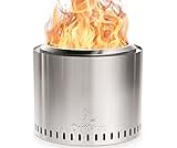 OutVue 19.5 inch Stainless Steel Smokeless Fire Pit, Outdoor Smokeless Firepit, Wood Burning Fire Pits for Camping, Bonfire, Low Smoke Firepit for Outside (Vertical Hole)