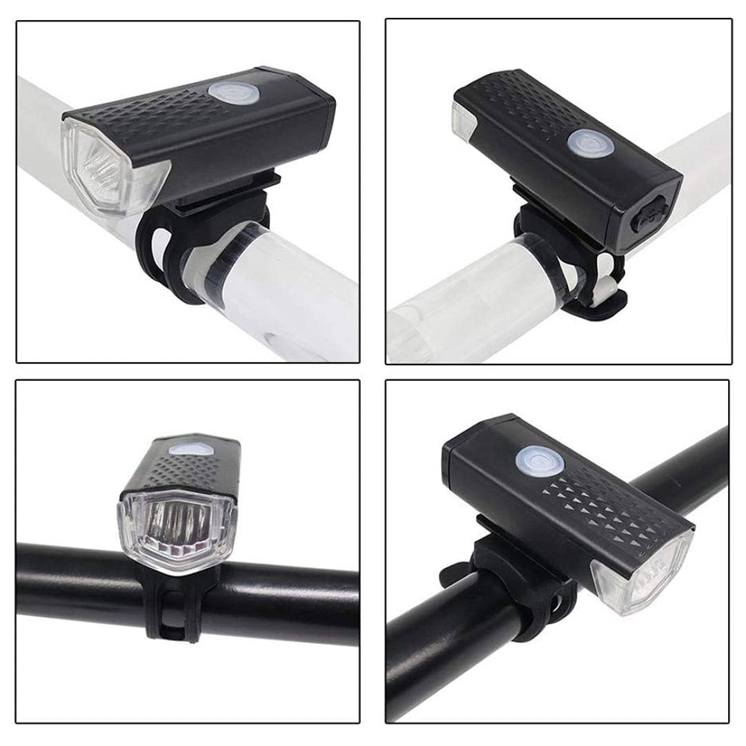 Luce Anteriore in Bicicletta, Faro Bici da Bici 300 lumens Faro Bici Ricaricabile USB con 3 modalità Bianca da Fuoco in Bicicletta Bianca