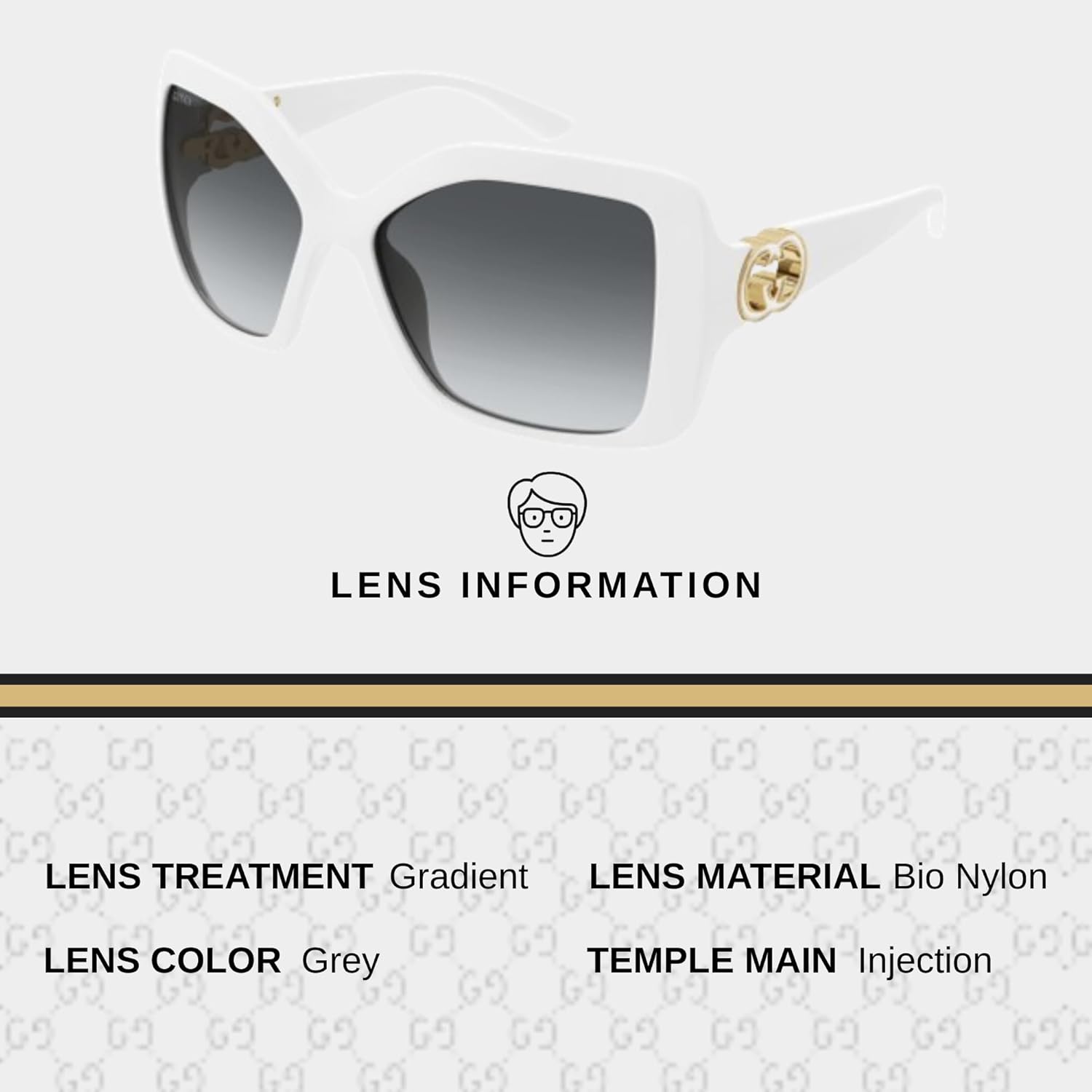 Gucci GG2015S WrapAround GG Interlocking Logo Sunglasses wih Luxury Eyewear Kit