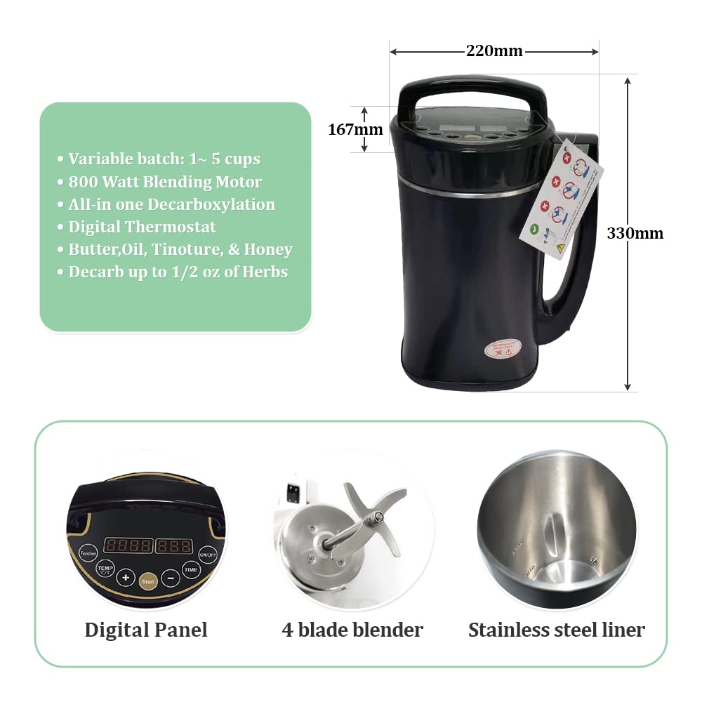 Decarboxylator für Kräuter, Infusionsmaschine zur Aktivierung und Aufgießen von Butter & Ölen