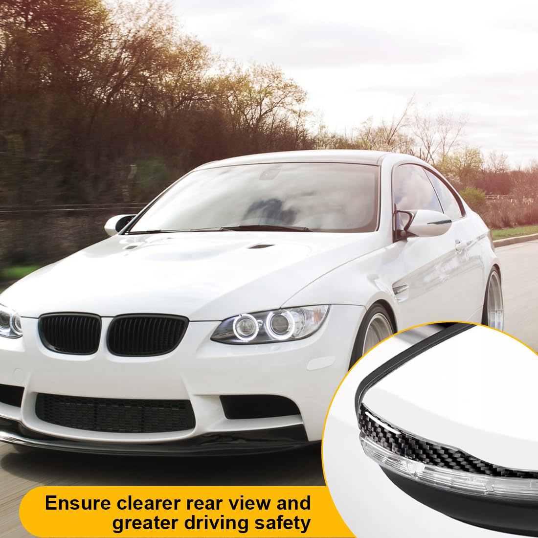 Car Rearview Mirror Protective Film HD Clear Waterproof Film Wing Mirror Rain Films Car Mirror Film Sticker Anti Fog Accessories Blind Spot Stickers For Universal Cars Side Windows (Blue Film), 2 PCS