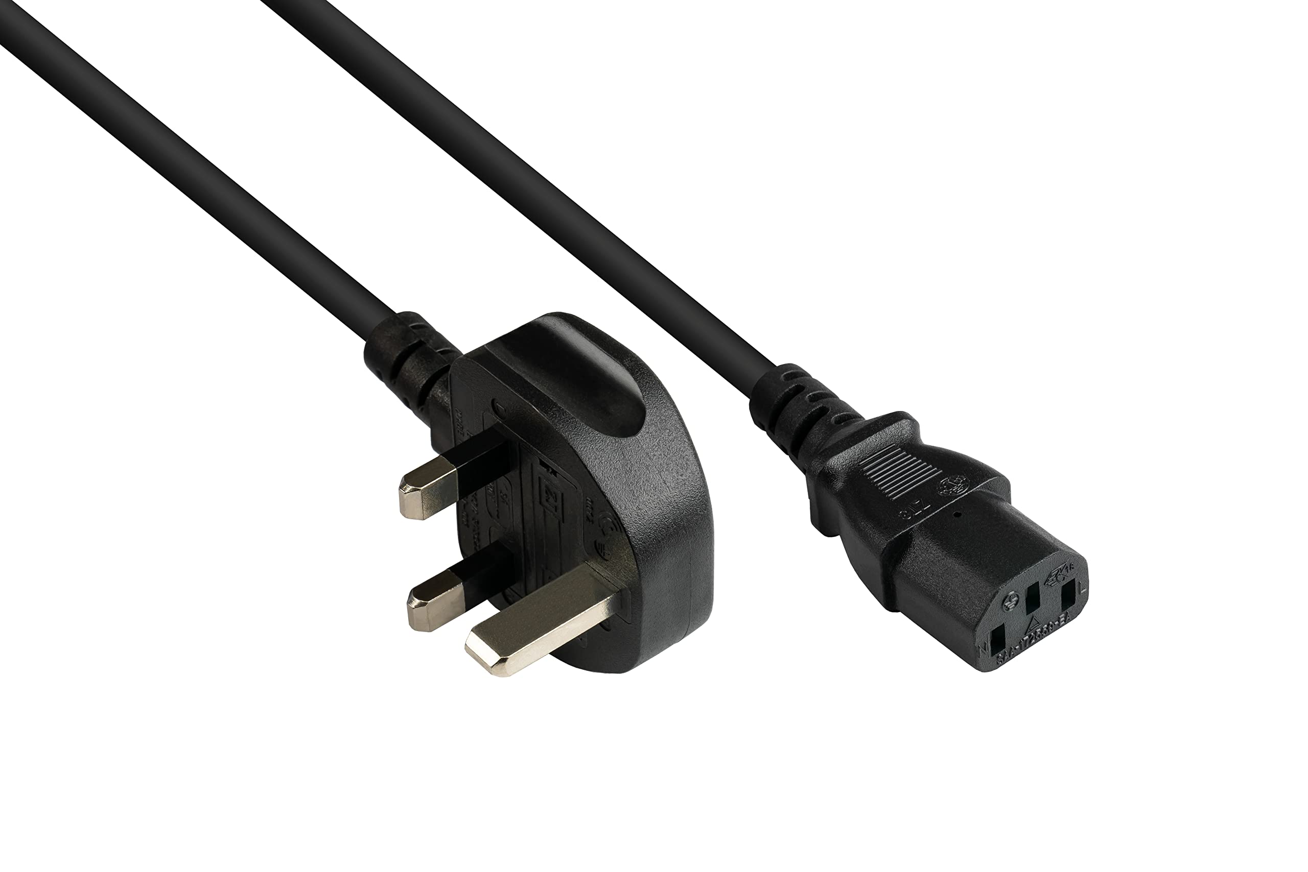 Good Connections P7030-S050 5 m Power Cable Lead Type G (BS 1363) to C13 (Straight), 10A Fuse, ASTA Certified, 1.00 mm² Black