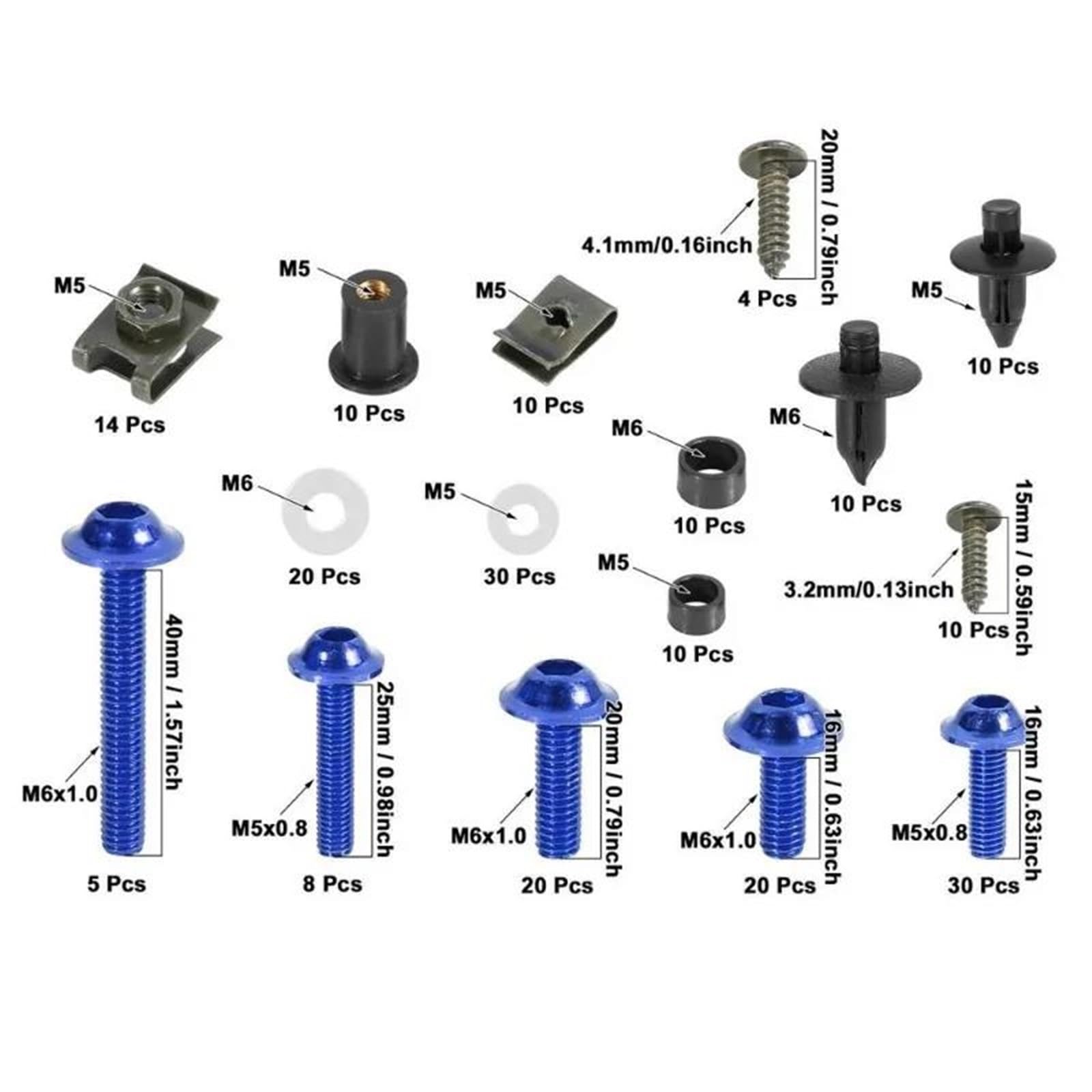 Bulloni Schrauben Kit Kit Bulloni Corpo Carenatura Moto Per Yamaha YZFR6 YZF-R6 YZF R6 223 Pezzi Viti Di Fissaggio Clip Carrozzeria Dadi Set Viti Carenatura Moto