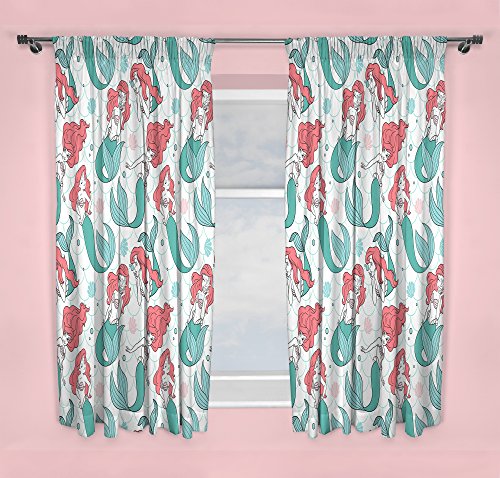 Disney Princess Little Mermaid Oceanic | Cortinas para Dormitorio de niños de 150 cm Cualquier Dormitorio de niñas