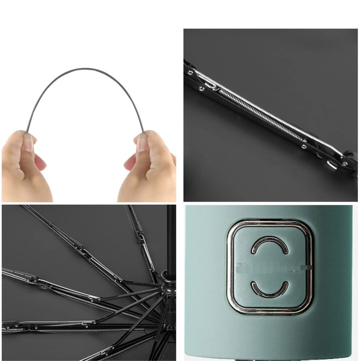 Paraguas Paraguas Plegables, Automático Doble De Viaje, Sombrilla Portátil, Protectora Solar para Hombres Y Mujeres Paragua De Viaje(Black)