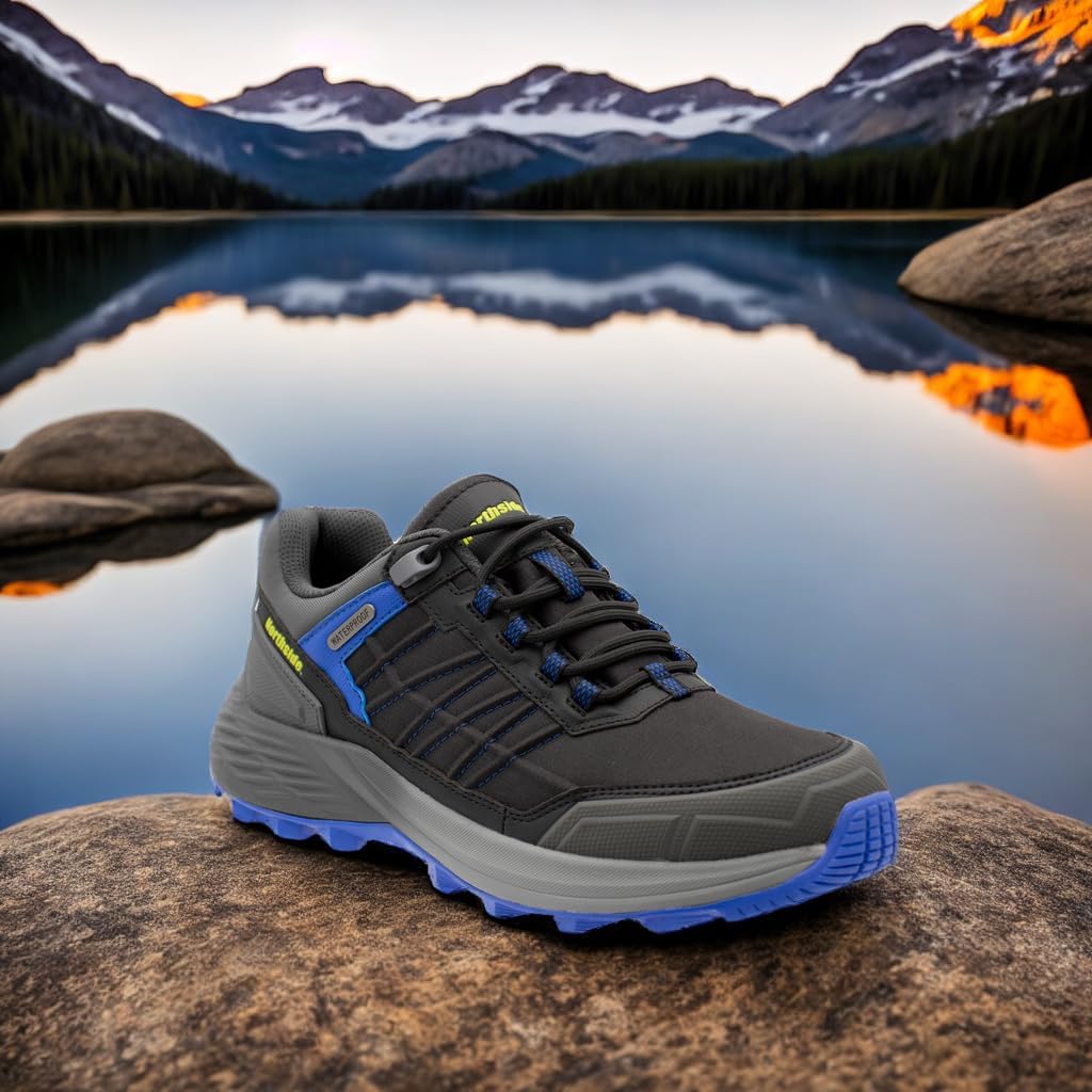 Northside Men's Eaglewood Waterproof Lightweight Hiking Shoe - Sturdy Ripstop Nylon, Cushioned Insole, Zonal Reinforcement Support, High Traction Outsole - Comfort & Lasting Durability
