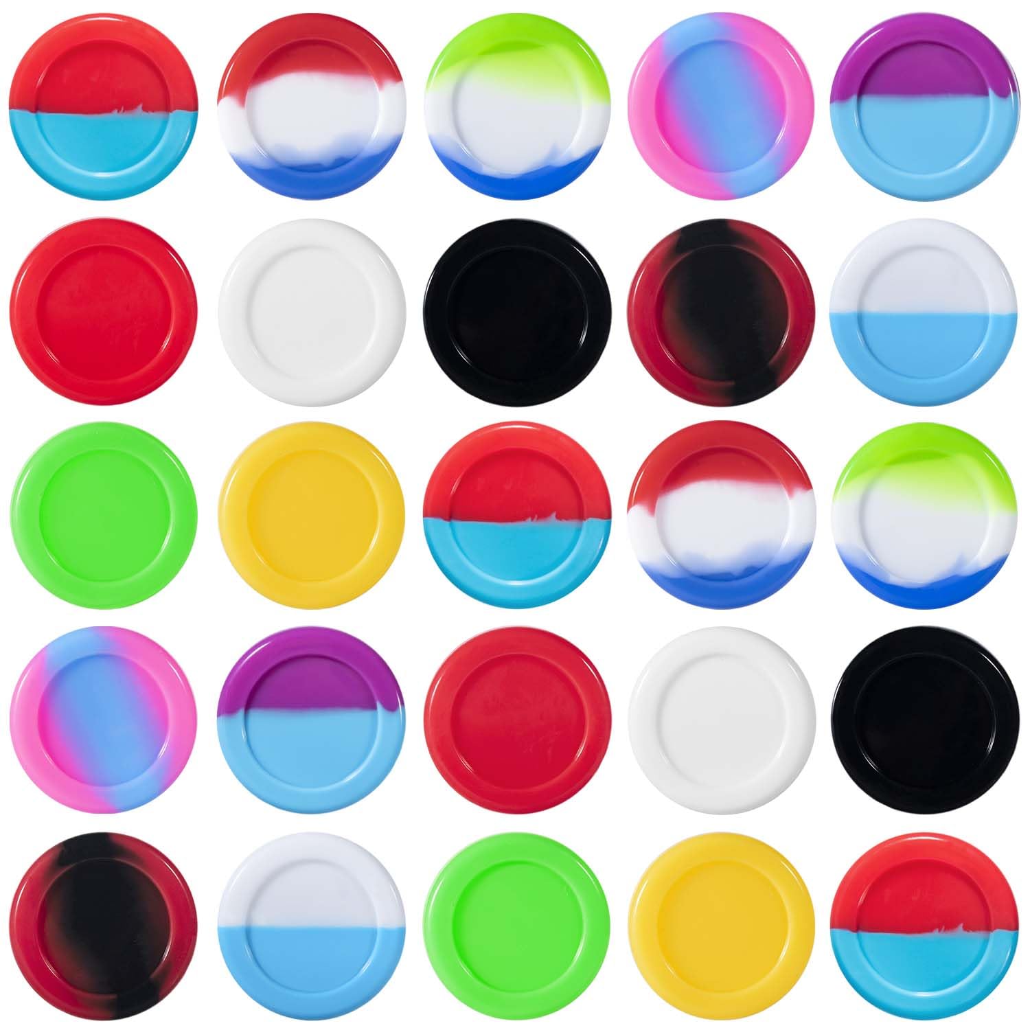 30 Pcs 5ml Silicone Wax Containers Assorted Colors Multi Use Non Stick Wax Oil Storage Jars