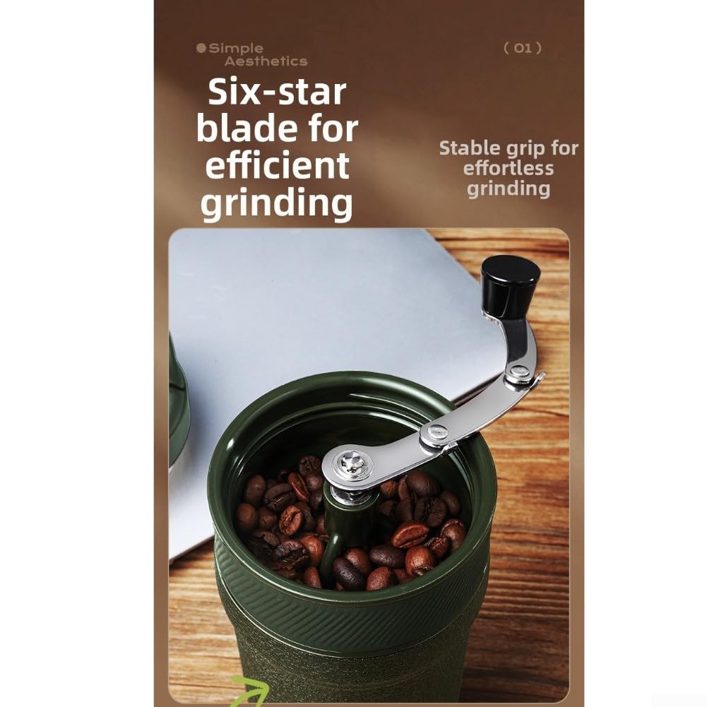Molinillo de café manual de acero inoxidable con taza integrada para prensa de espresso, café por goteo, molinillo de mano portátil resistente al óxido para viajes, hogar, uso al aire libre