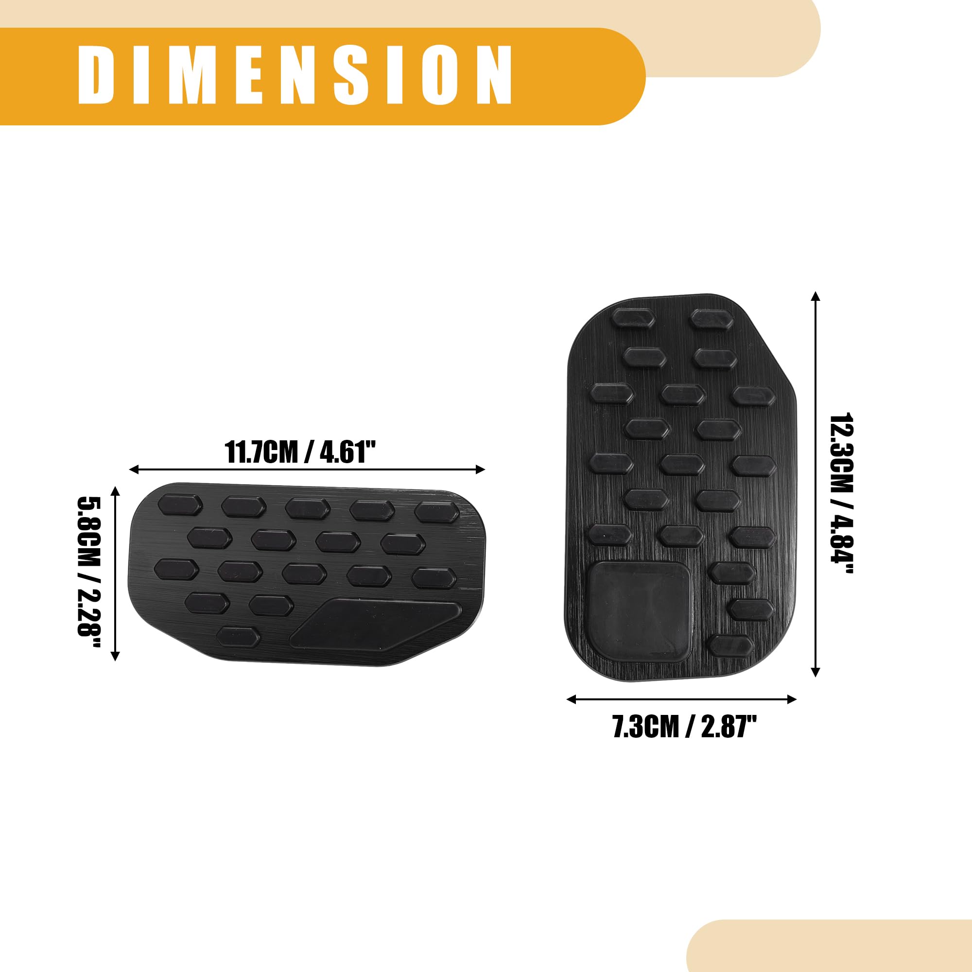 Partuto Brake Gas Pedal Pads - Auto Accelerator Pedal Covers - for Ford F-150 2021-2023 Metal Plastic Black