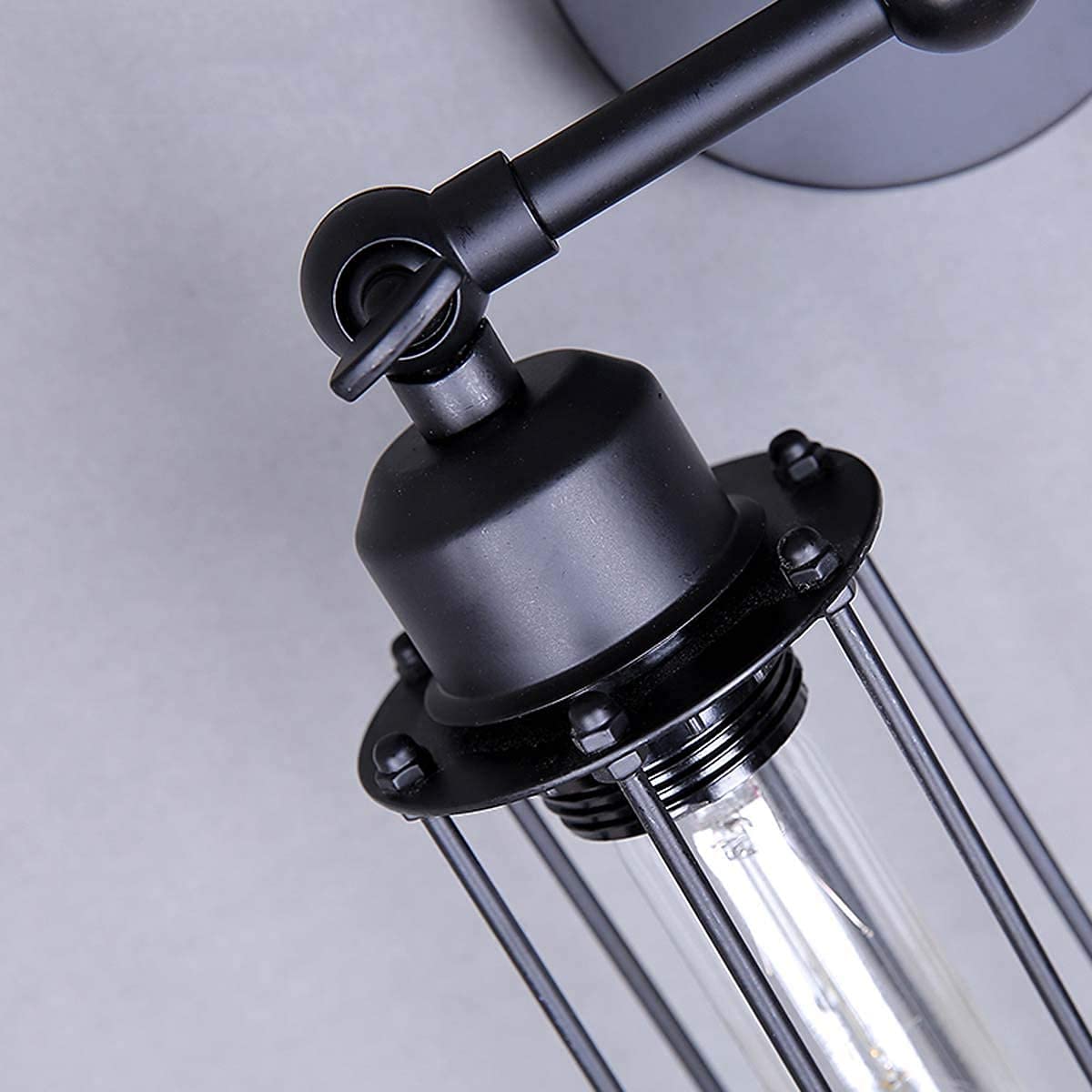 Lampa ścienna w stylu vintage, podwójna głowica żelazna aplikacja lampa na schody, balkon, korytarz - kreatywny projekt klatki dla ptaków, oświetlenie nocne w stylu amerykańskim