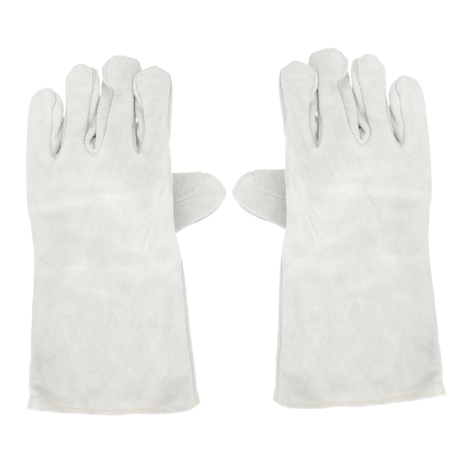 OSALADI Fire Resistant Gloves Welding Mitts Double Layer Cowhide Hand Protection Heat for Safety