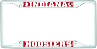 FANMATS 43697 Indiana University Hooisers License Plate Frame - White – Easy Installation on Truck, SUV, Car - Ideal Gift for Die Hard NCAA Fan