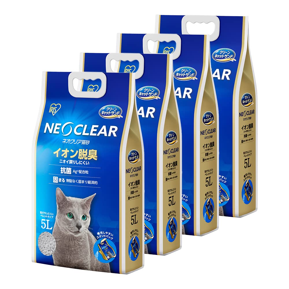 Amazon | アイリスオーヤマ 猫砂 消臭 鉱物 ネオクリア 5L×4袋