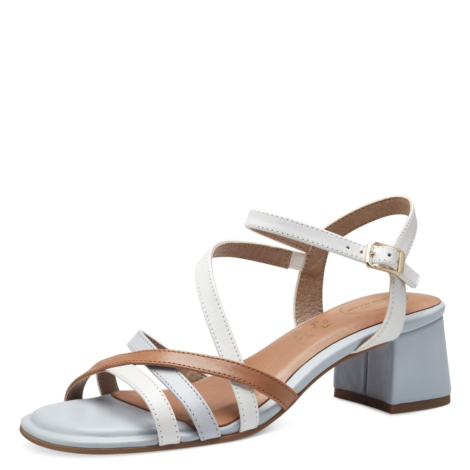 Tamaris COMFORT Damen Sandalen mit Absatz aus Leder mit verstellbarem Riemen