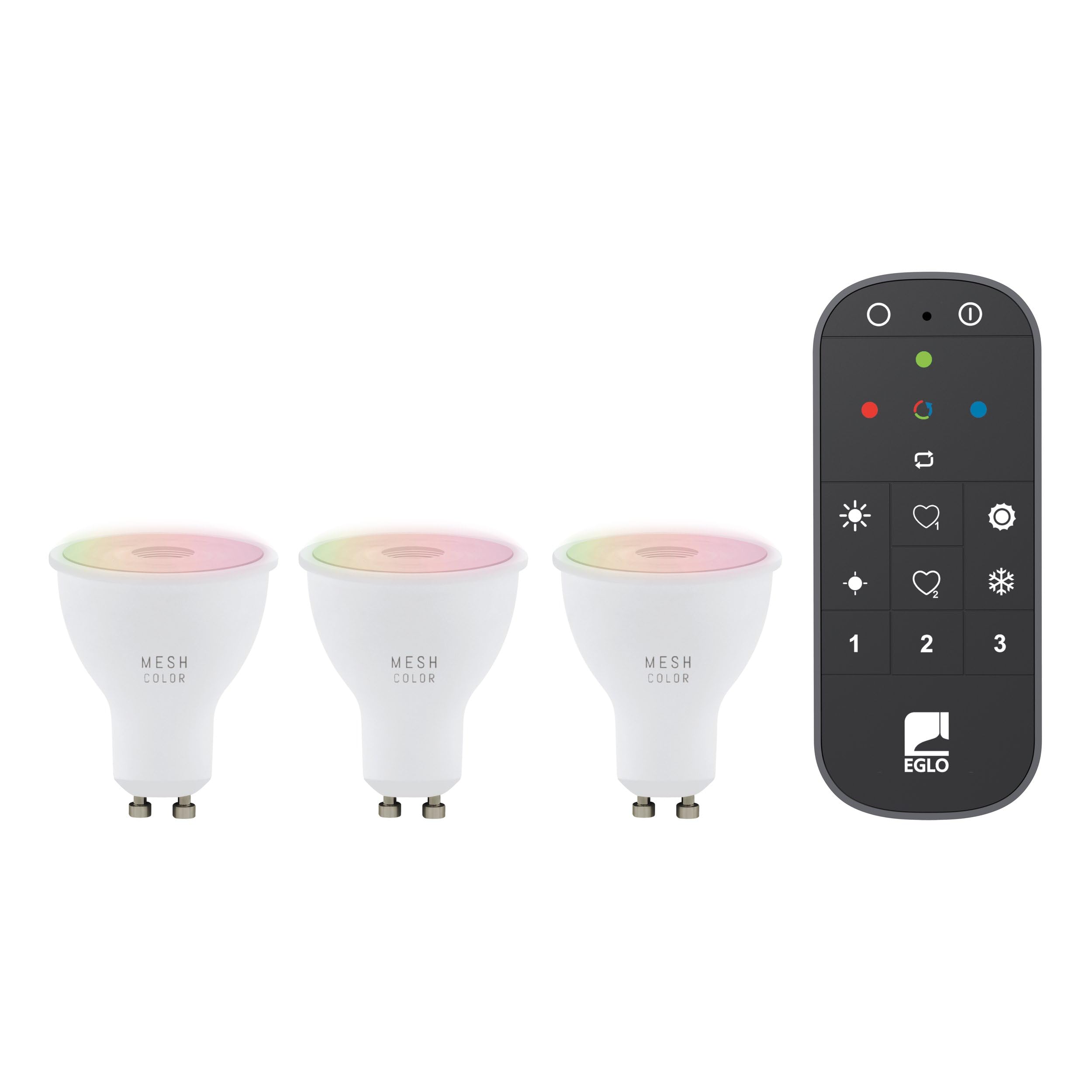 EGLO connect.z 3er Set Smart Home LED Leuchtmittel GU10, ZigBee, App und Sprachsteuerung Alexa, mit Fernbedienung, dimmbar, warmweiß-kaltweiß, RGB, 4,5 Watt, Glühbirne opal weiß