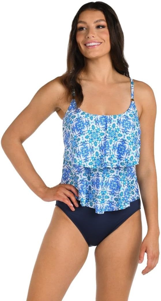 2-Tiered Ruffle Tankini Swimsuit Top