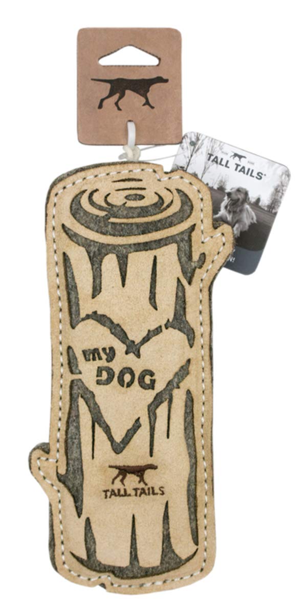 Tall Tails Love My Dog Natural Leather Log 9 Inches Dog Chew Toy