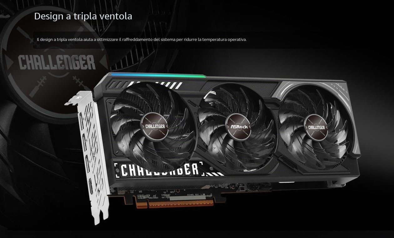 ASROCK VGA RX9070 CL 16G,AMD,RX9070,16GB,GDDR6,256BIT,2HDMI+2DP (3 ventole)
