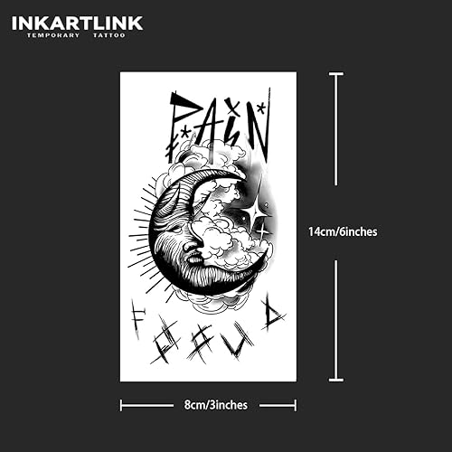 Miniatura 10 de INKARTLINK Tattoo Tech, 2 hojas de tatuaje semipermanente mediano, tatuajes temporales, últimas 1-2 semanas, impermeable, aspecto realista, sin