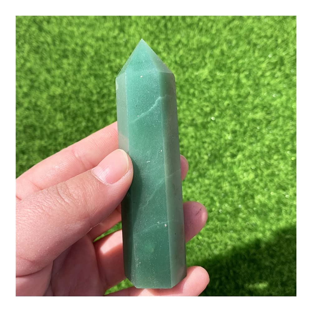 FFIME Crystal Natural Green Urine Point Crystal Stone Tower Quartz Obelisk for Home Decoration
