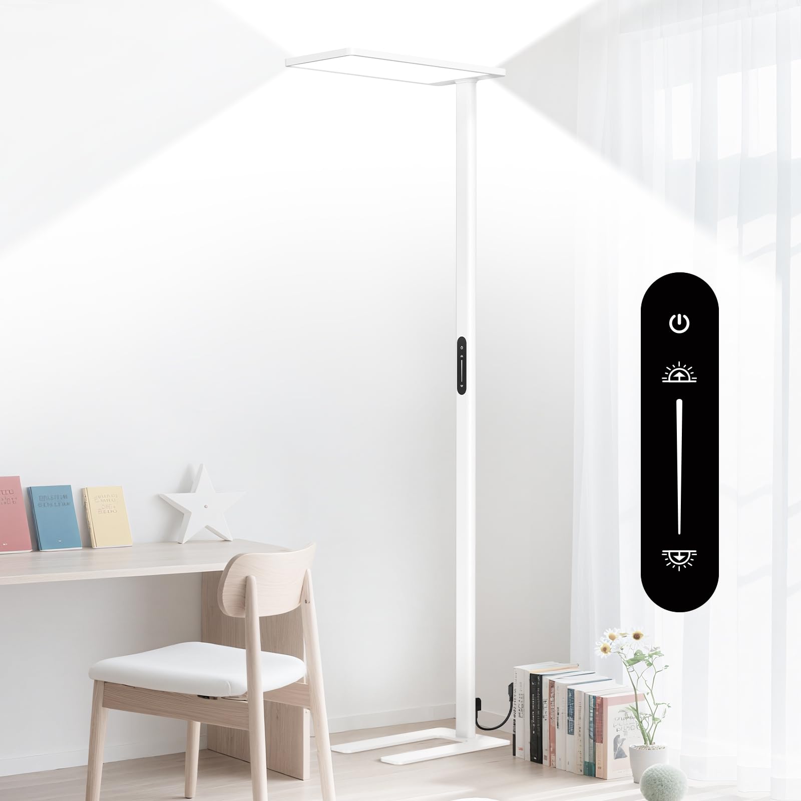Photo 1 of ORITHAM 120W LED Floor Lamp, 77" Tall, White