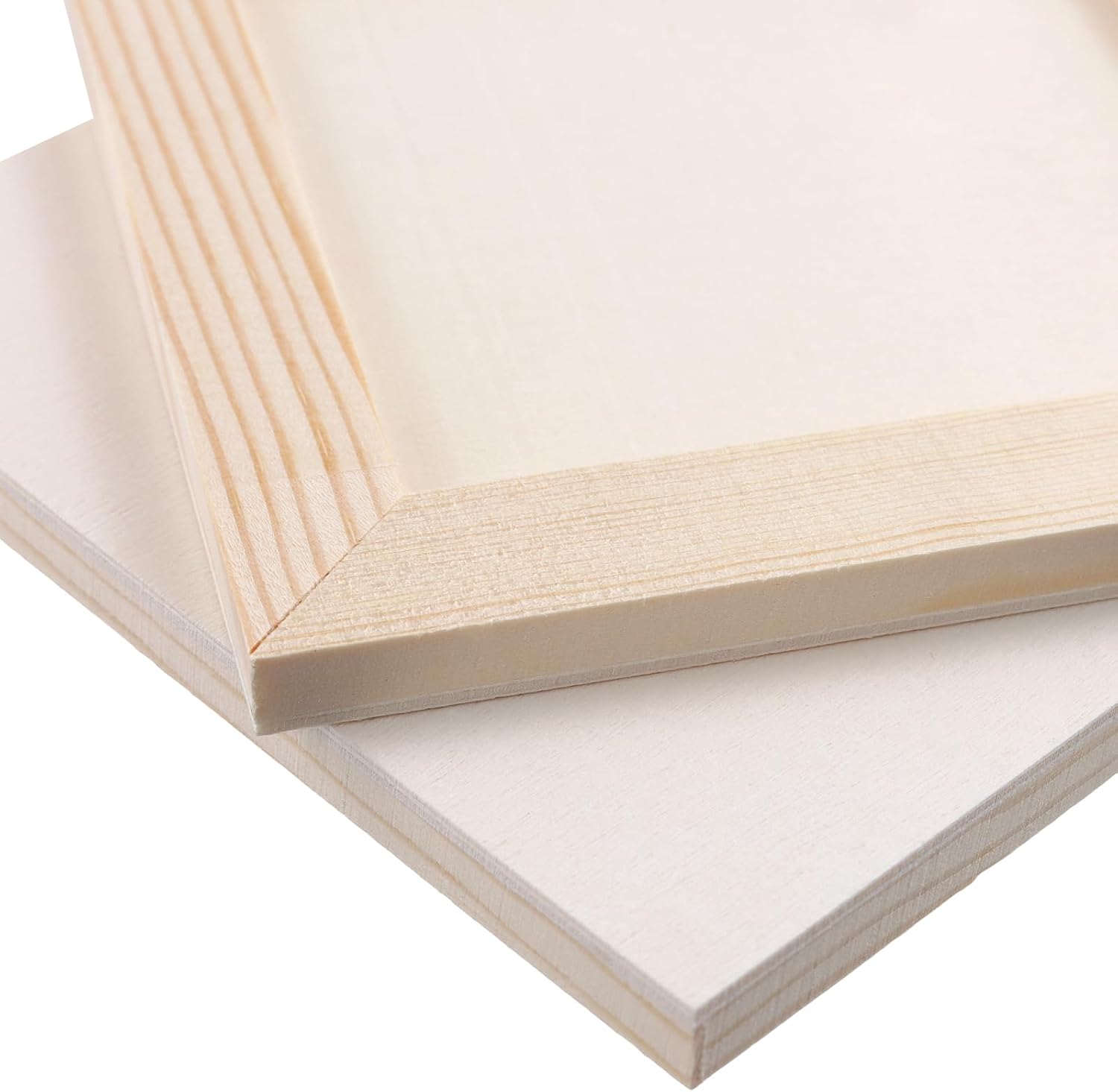 JEUIHAU 40 PCS 5 x 5 Inch Wooden Canvas Panels, 0.8cm Thick Unfinished Wood Panel Boards Bulk, Wood Panels for Painting, Crafts, Pouring Art