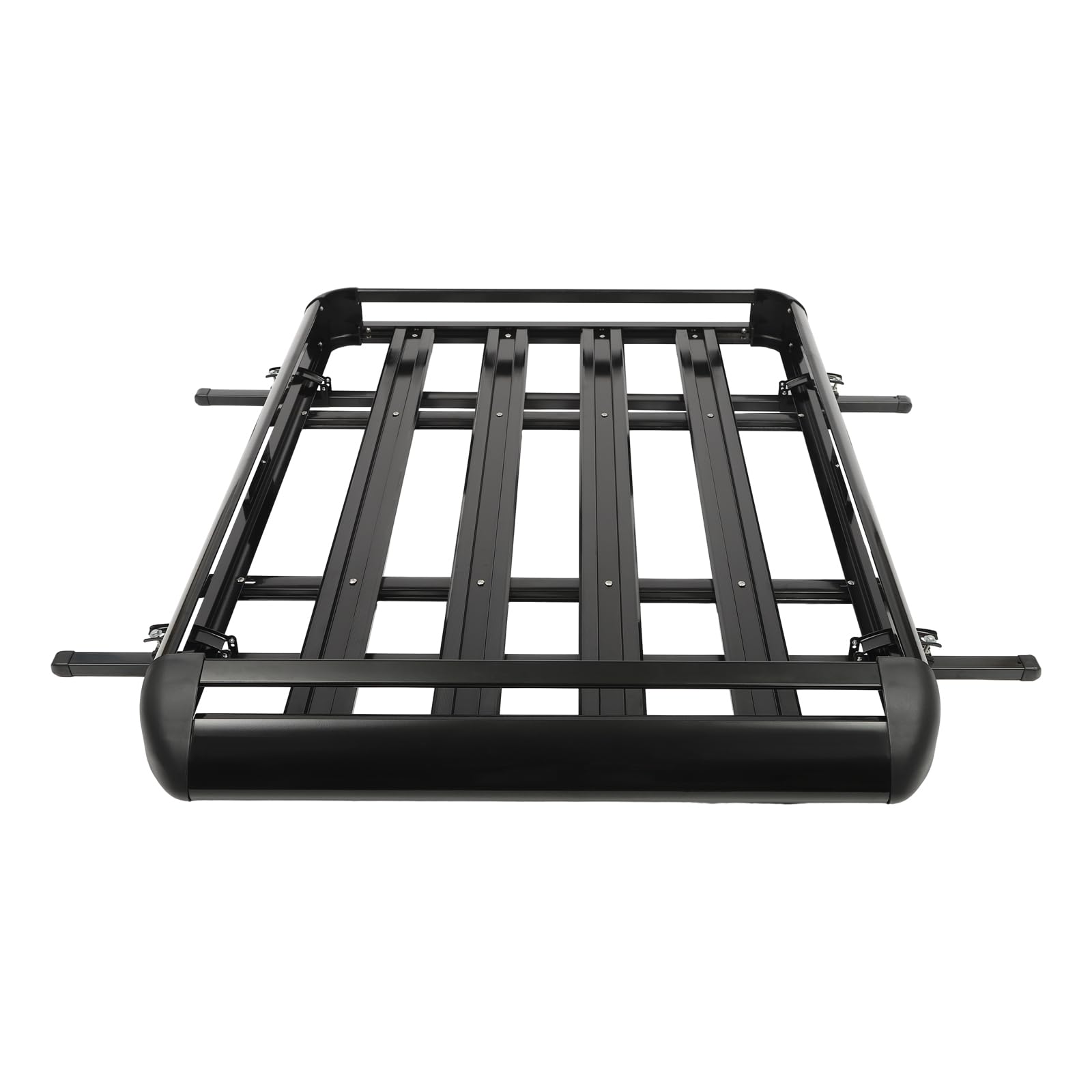 Bacas universales para techo de coche, portaequipajes de 160 x 100 x 13 cm, cesta portaequipajes de aluminio, portaequipajes para SUV - capacidad de 150 kg. Fijación sencilla, negro