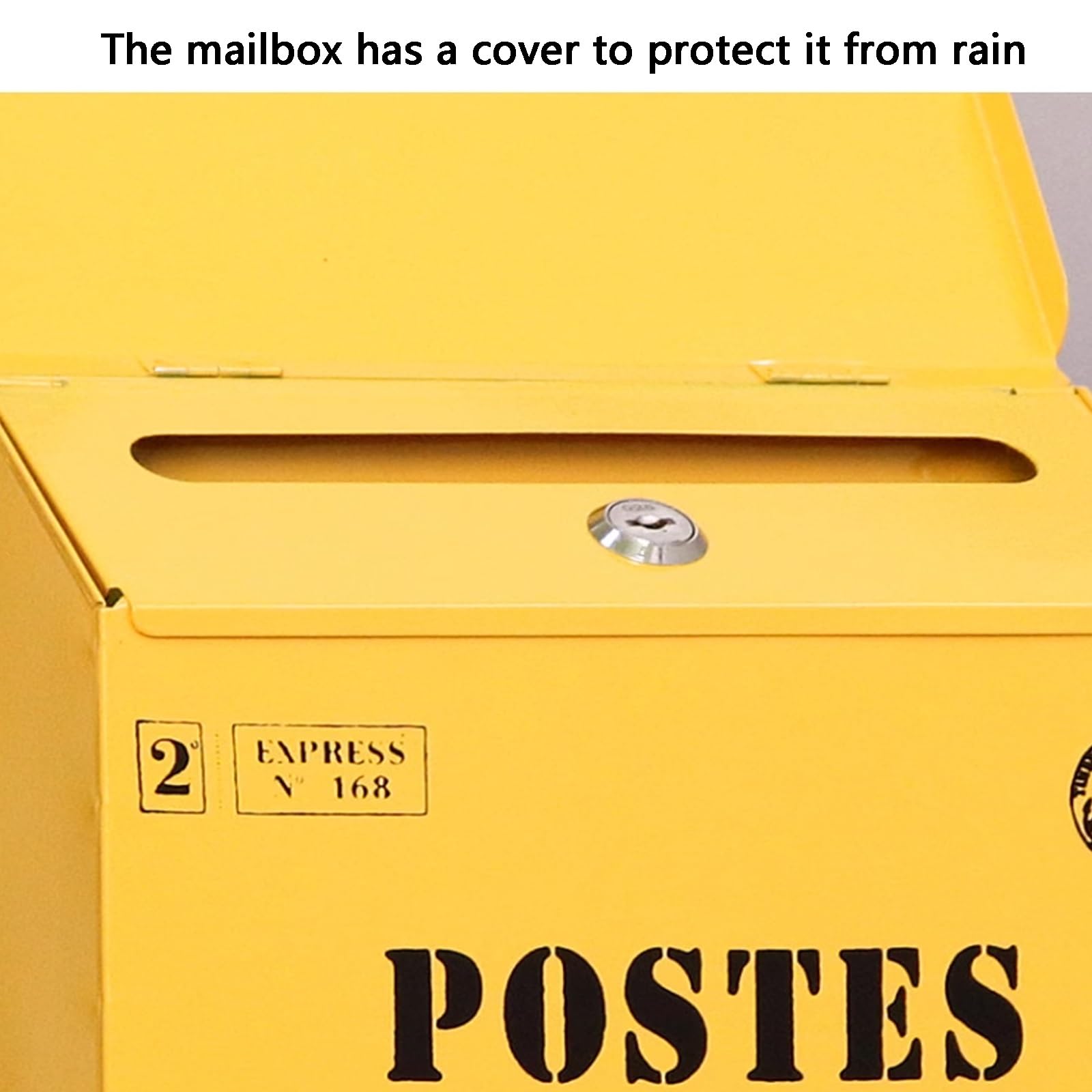 Adres e-mail, Skrzynka pocztowa z kluczem i zamkiem, kreatywny styl retro, kolorowa skrzynka, może być używana w domu lub biurze(Yellow a)