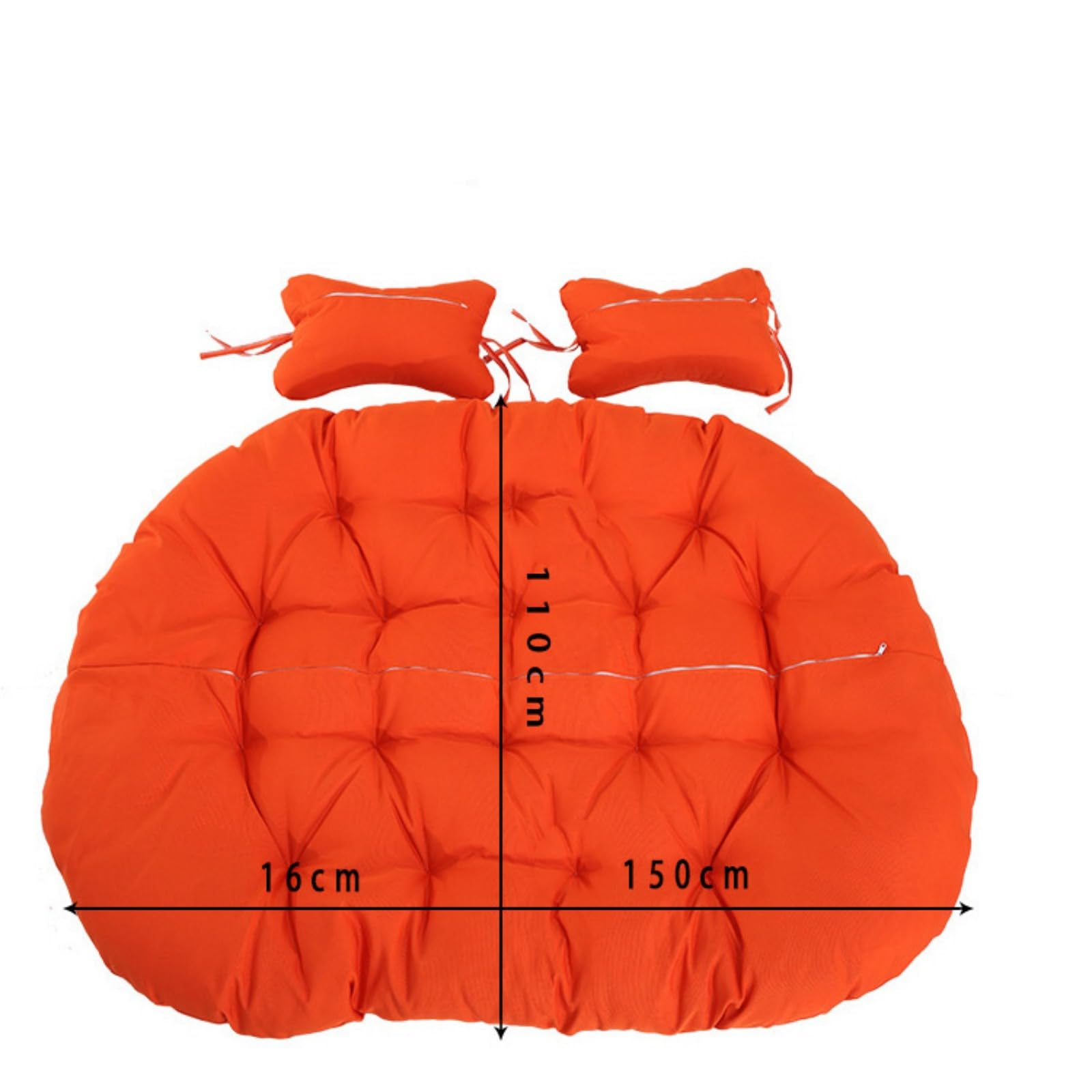 Silla colgante de huevo para 2 personas, cojín redondo grande, lavable y almohadillas gruesas para uso en interiores y exteriores