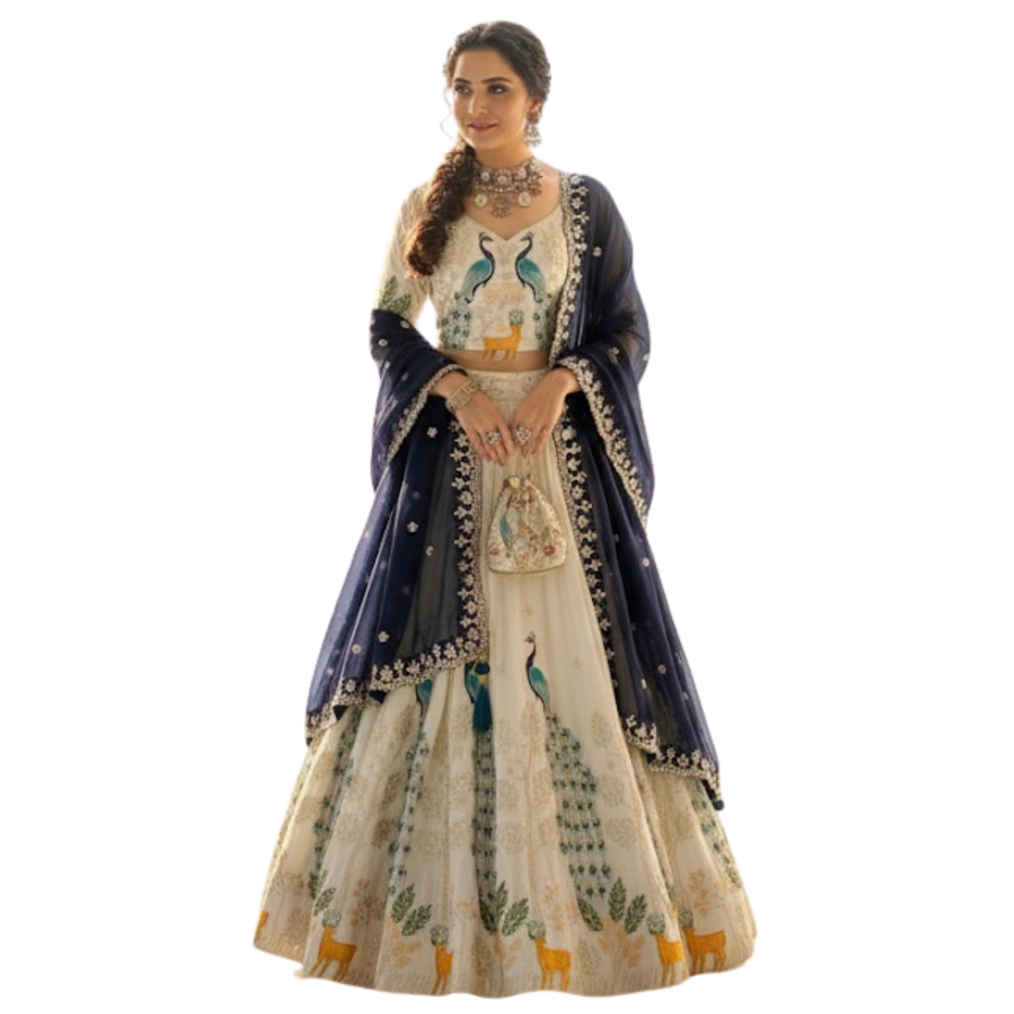 Women’s Lehenga Choli with Heavy Sequence Satin Silk Blend, Embroidered Dupatta & Unstitched Blouse for Wedding & Festival Wear (free size)