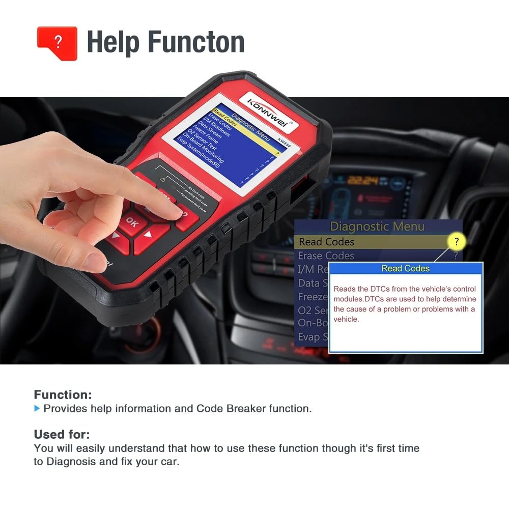 KONNWEI KW850 skaner diagnostyczny OBD2, narzędzie diagnostyczne do akumulatora samochodowego, czytnik kodów usterek silnika, czytnik obd, dane na żywo, funkcja kontroli gotowości I/M, narzędzie
