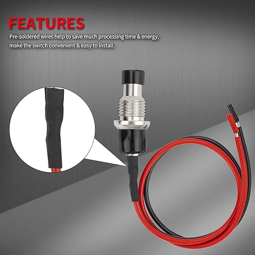 Miniatura 5 de DaierTek Mini interruptor de botón momentáneo 1A 250VAC Interruptor pulsador pequeño Abierto normal (NO) Interruptor de contacto precableado