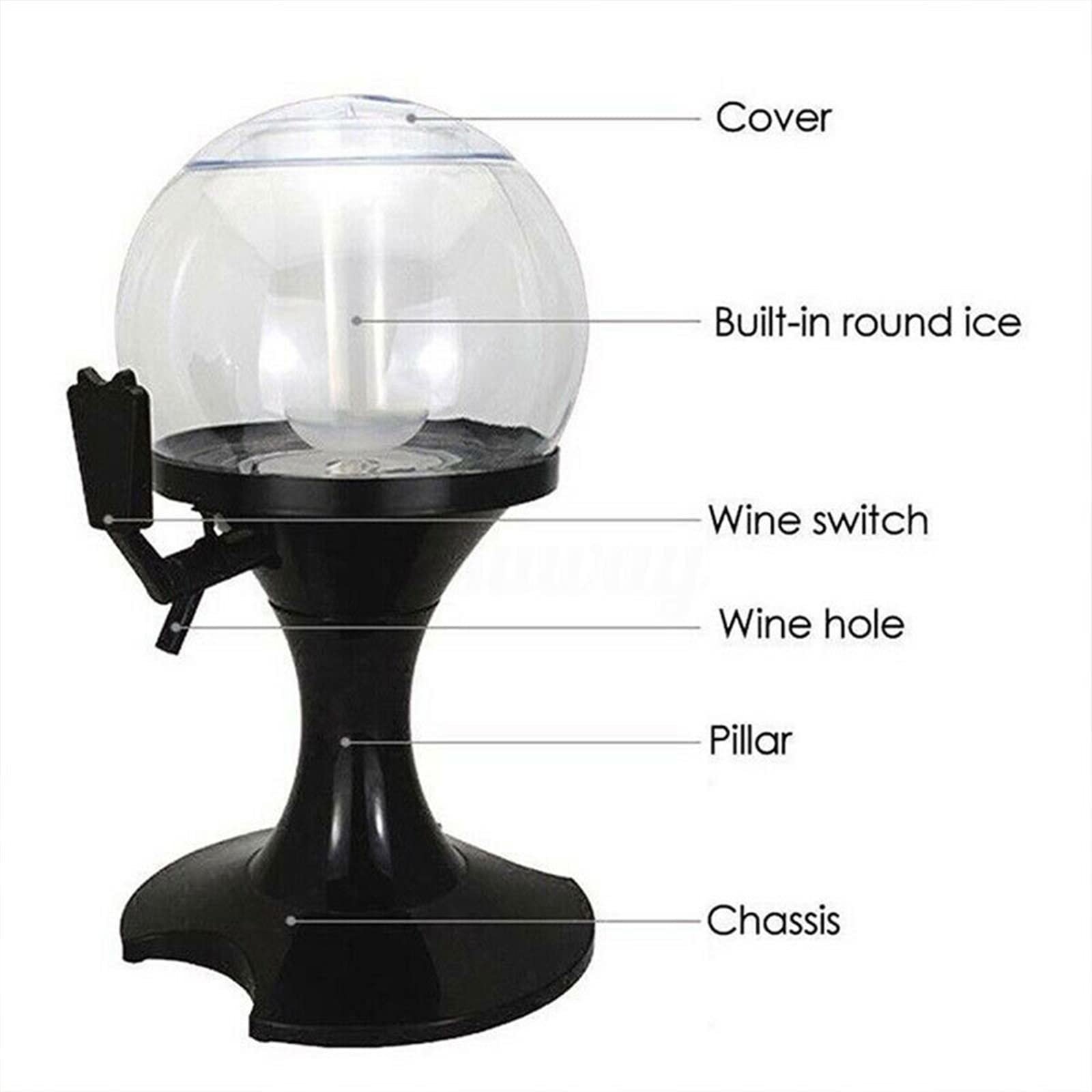 Dispensador de Cerveza Dispensador de torre de cerveza de 3,5 l con espita de vino, torre de cerveza, dispensador de bebidas, contenedor, dispensador de cerveza de sobremesa for restaurante Dispensado