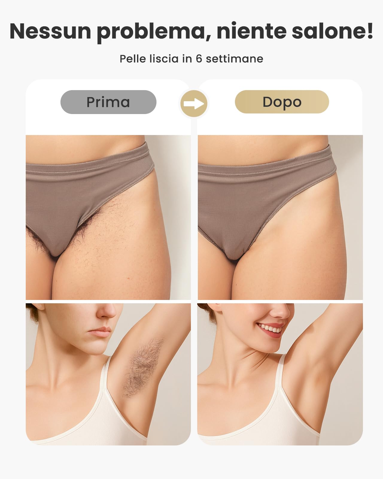Haarlosy Epilatore Luce Pulsata Indolore con Energia Massima 22J, IPL Epilatore Laser con Tecnologia Innovativa IGBT, Adatto per Uomini e Donne Viso, Ascelle, Gambe, Corpo (Beige)