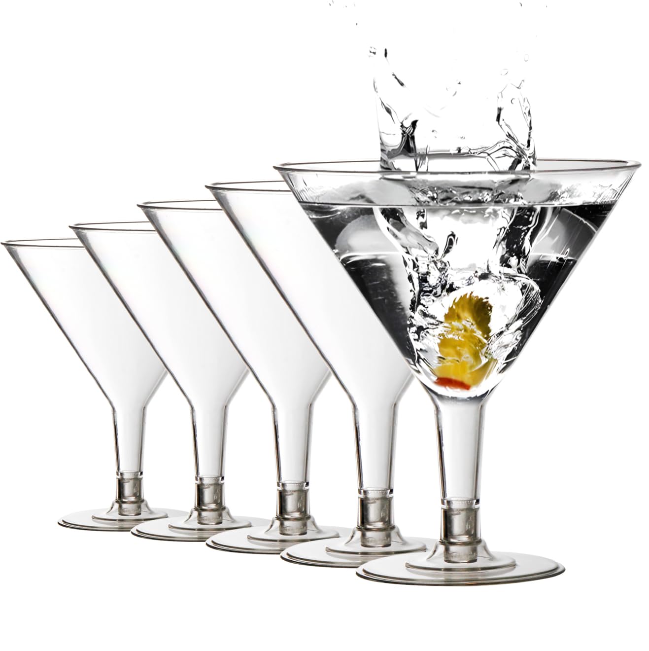 Youngever Confezione da 12 bicchieri da cocktail in plastica, bicchieri da Martini infrangibili, bicchieri da cocktail riutilizzabili