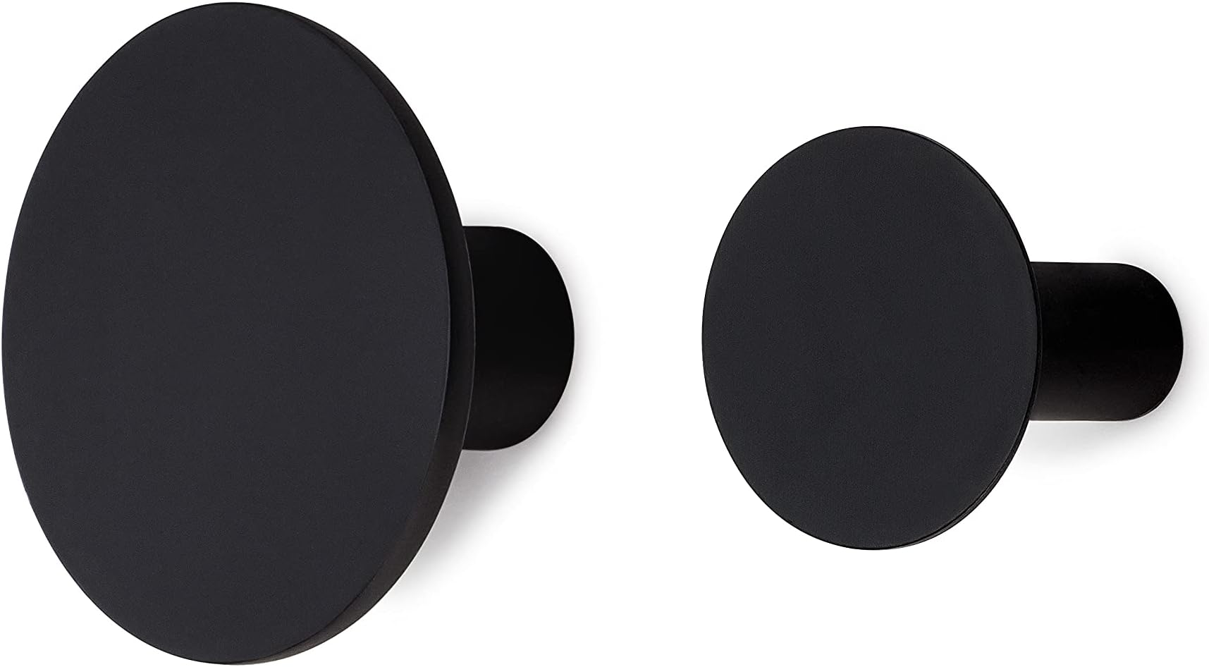 Matte Black Wall Mounted Decorative Coat Hooks, Wall Hooks Sold in Sets of 2